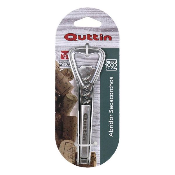 Bottle Opener with Corkscrew Quttin (12 x 3,5 x 1,5 cm) - bottle