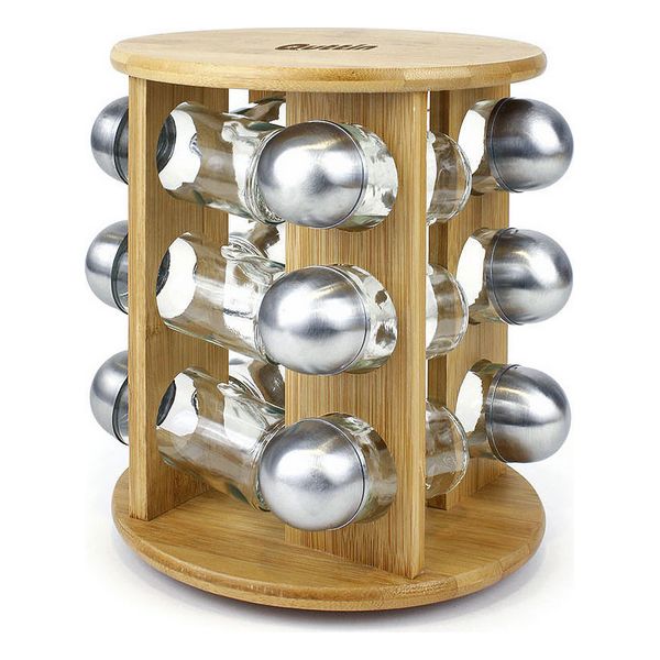 Bamboo Spice Rack Quttin (12 pcs) (19 x 19 x 23 cm) - bamboo