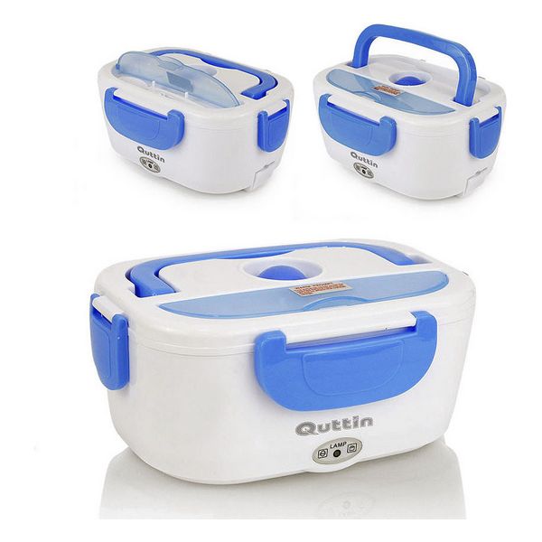 Electric Lunch Box Quttin 1,05 L White Blue - electric