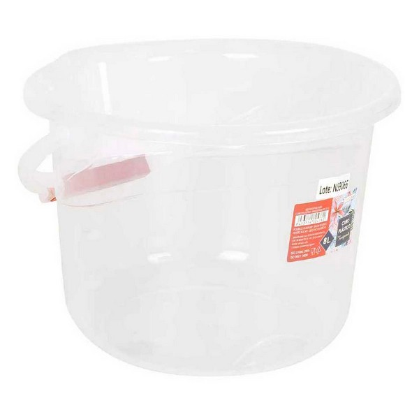 Bucket with Handle Confortime 8 L Plastic Transparent - bucket