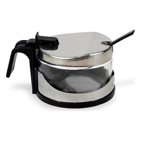 Sugar Bowl Stainless steel With teaspoon (13 x 9,6 x 7,5 cm) - sugar