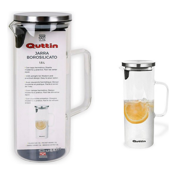 Jug Quttin Borosilicate Glass With lid 1,5L - jug