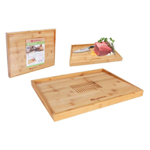 Chopping Board Quttin Bamboo Natural (40 x 30 x 2,8 cm) - chopping