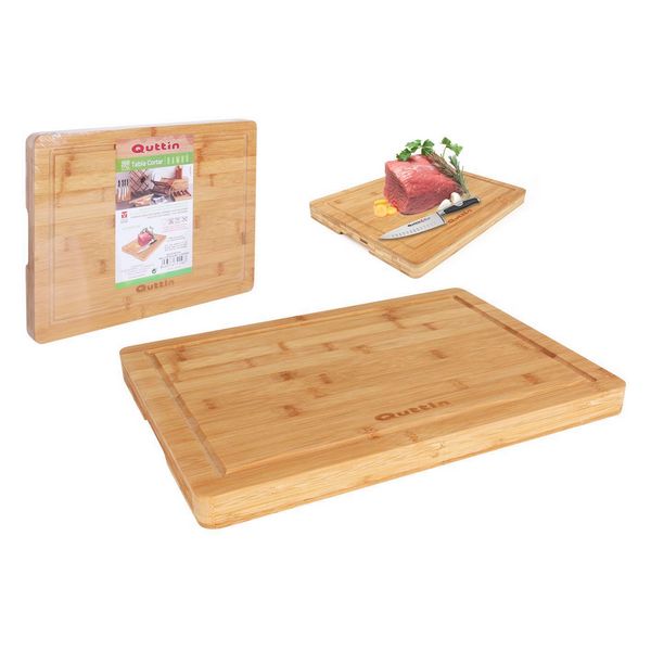 Chopping Board Quttin Bamboo Natural (40 x 29 x 3 cm) - chopping