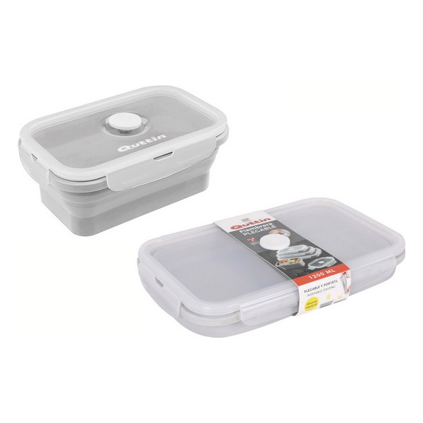 Rectangular Lunchbox with Lid Quttin Foldable 1200 ml (22 x 14 cm) - rectangular