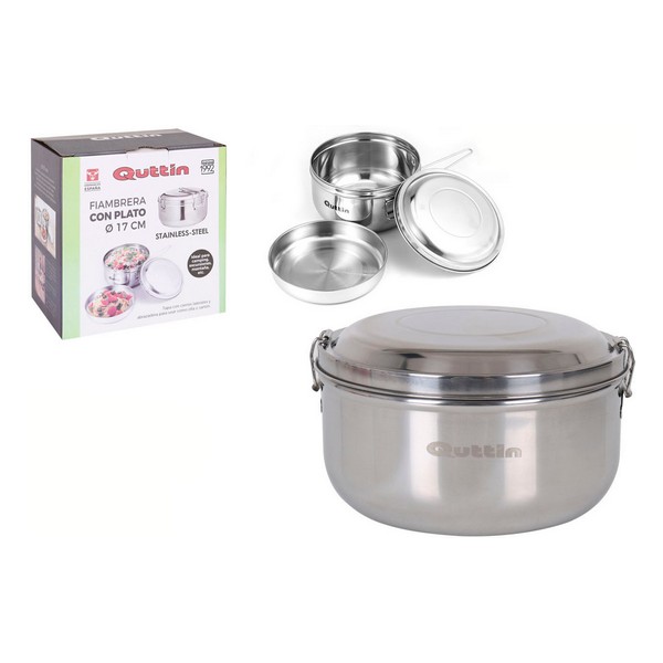 Round Lunch Box with Lid Quttin Stainless steel (Ø 17 cm) - round