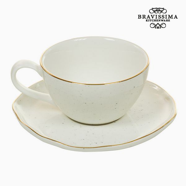 Cup with Plate - Queen Kitchen Collection Porcelain - cup