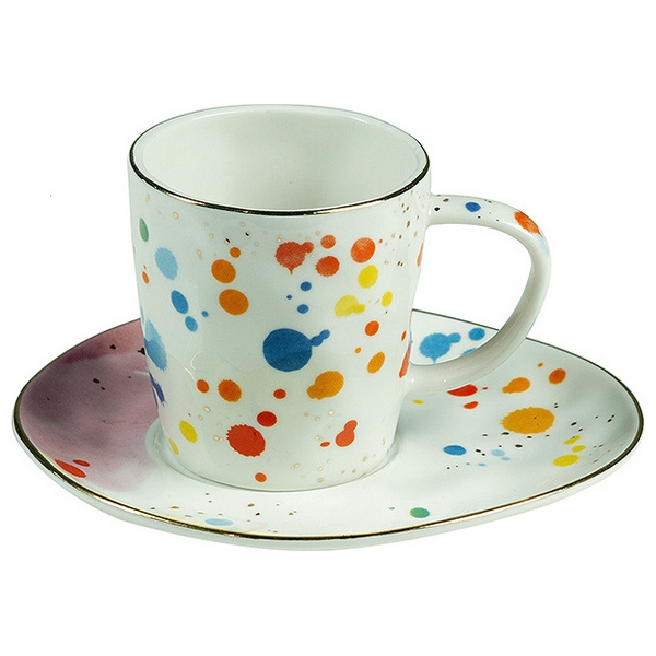 Cup with Plate Colors (4 pcs) - cup
