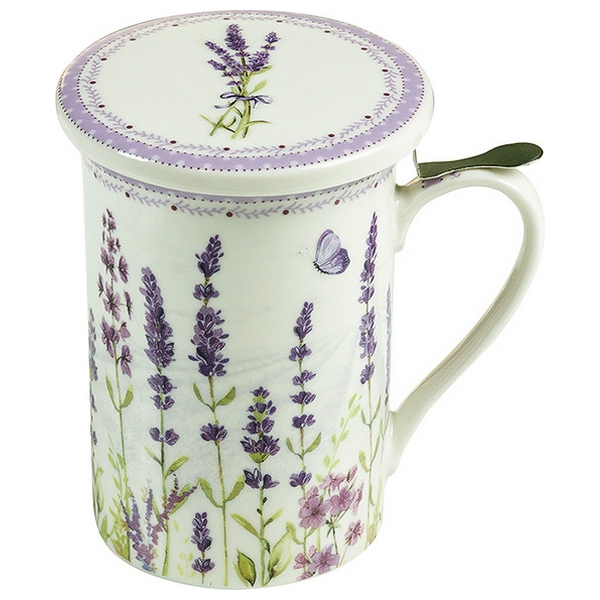 Cup with Tea Filter Flowers Lavendar - cup