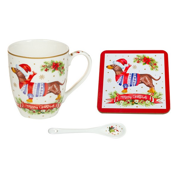 Mug with Small Spoon Dogs Porcelain (300 ml) - mug