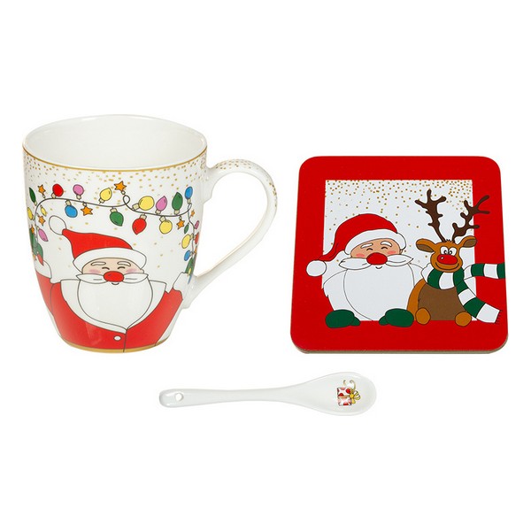 Mug with Small Spoon Noel Porcelain (350 ml) - mug