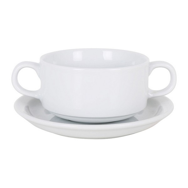 Cup with Plate Cambridge II 300 ml White - cup