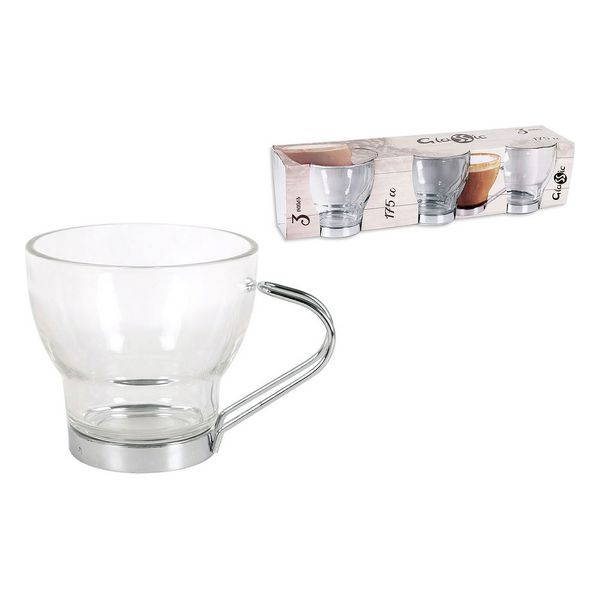 Piece Coffee Cup Set Glassic 175 cc Crystal (3 Pcs) - piece