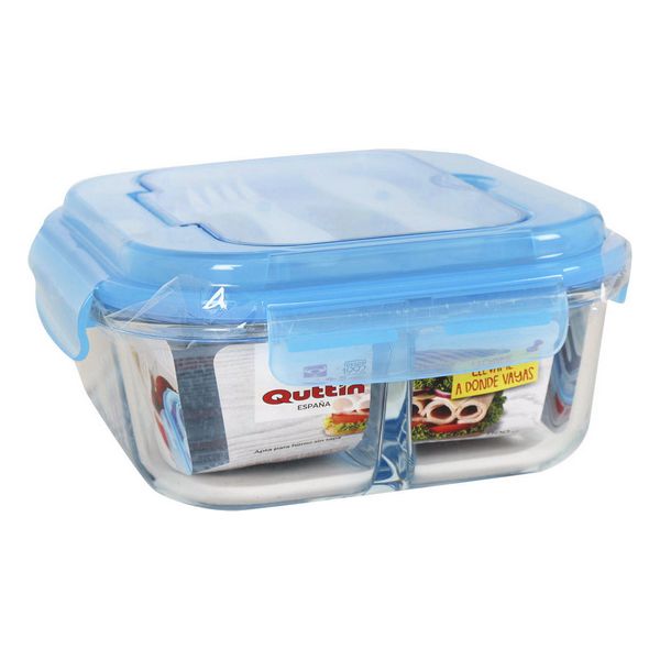 Lunchbox with Cutlery Comparment Quttin Glass (1100 Cc) - lunchbox