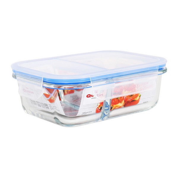 Hermetic Lunch Box Quttin 2 Compartments Rectangular Crystal - hermetic