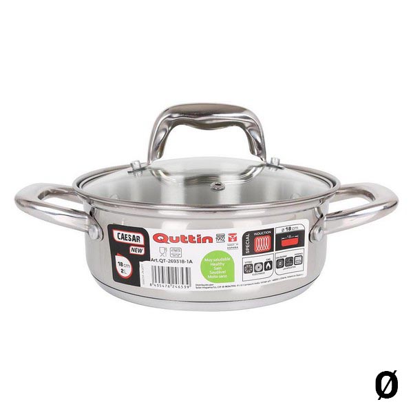 Casserole Quttin New Caesar Stainless steel With lid