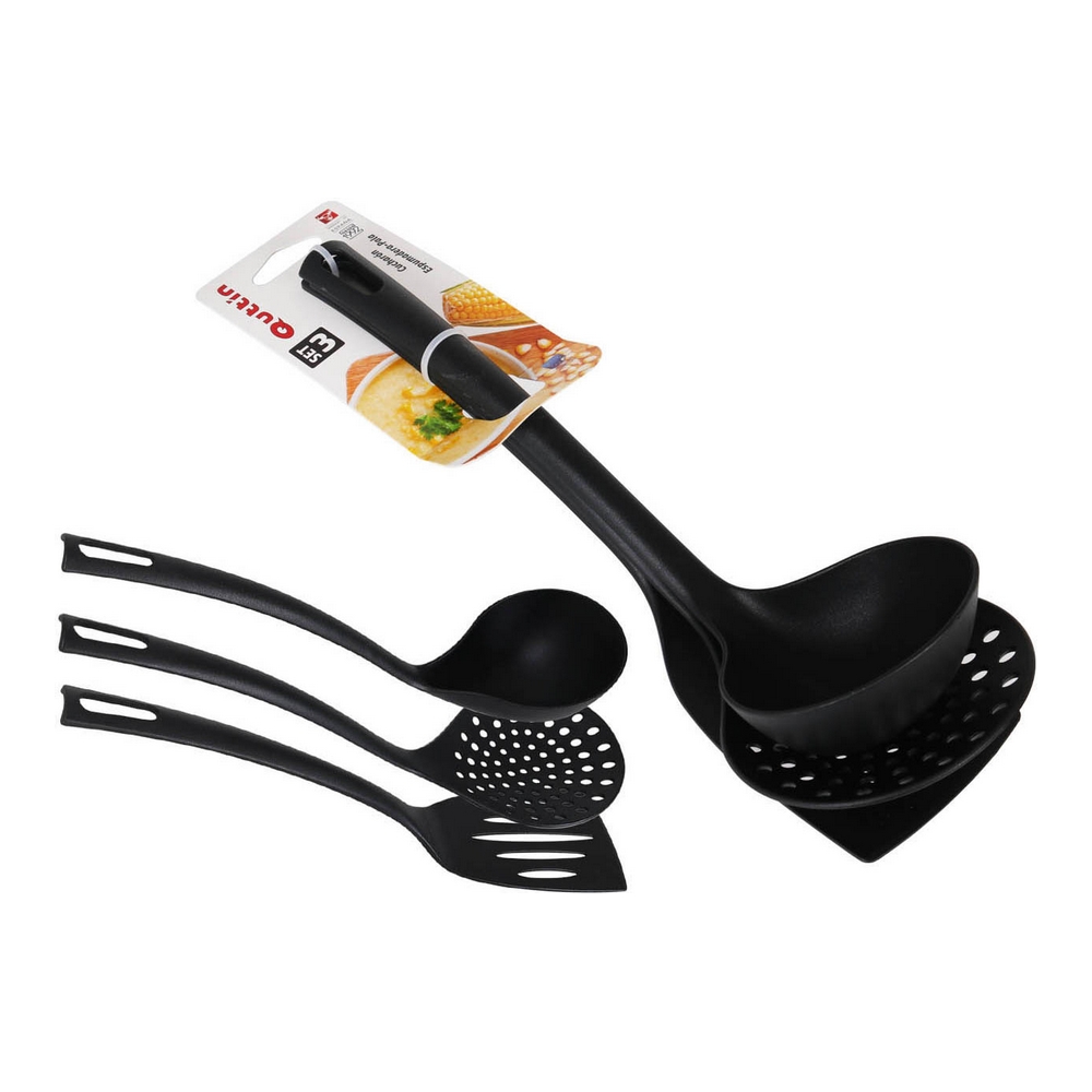 Kitchen Utensils Set Quttin Nylon Black (3 uds) - kitchen