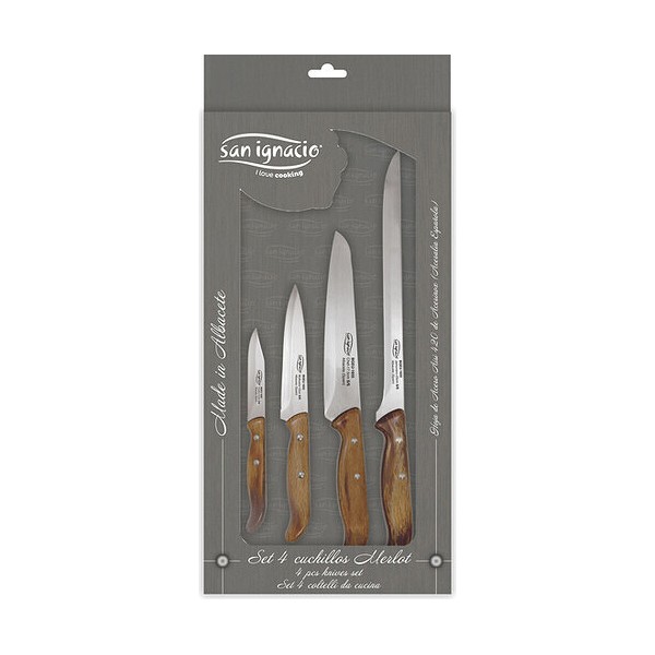 Knife Set San Ignacio Merlot Stainless steel (4 pcs) - knife