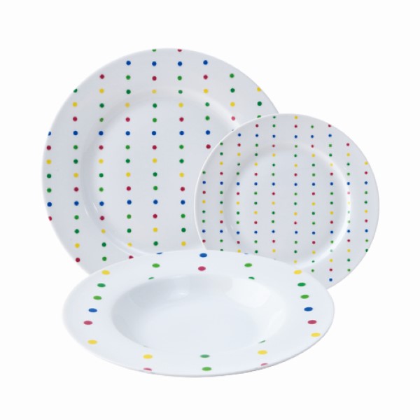 Tableware Benetton Addige Multicolour Porcelain (18 pcs) - tableware