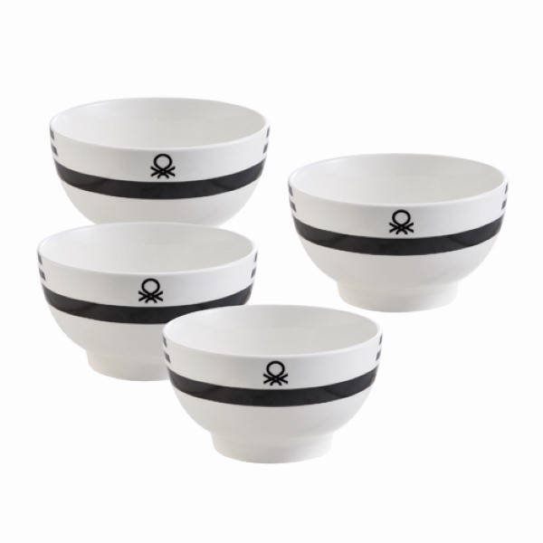 Set of bowls Benetton Bone China Porcelain 650 ml (4 uds) - set
