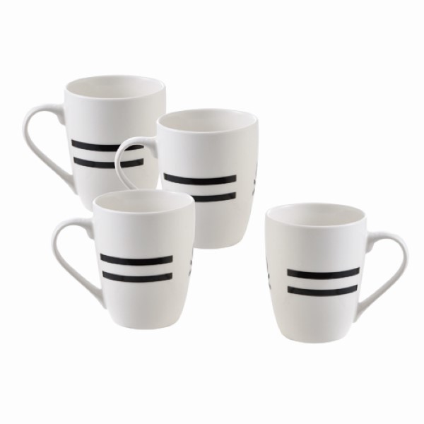 Set of Mugs Benetton Bone China Porcelain 360 ml (4 uds) - set