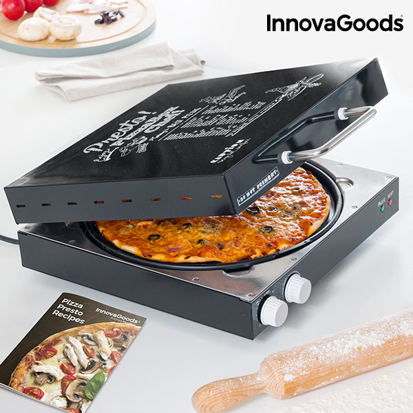 InnovaGoods Pizza Box Presto! with Recipe Book 1200W Black - innovagoods