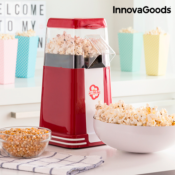 InnovaGoods Hot & Salty Times Hot Air Popcorn Maker 1200W Red - innovagoods