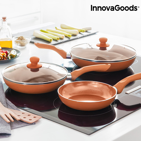 InnovaGoods Copper-Effect Pan Set (5 Pieces) - innovagoods