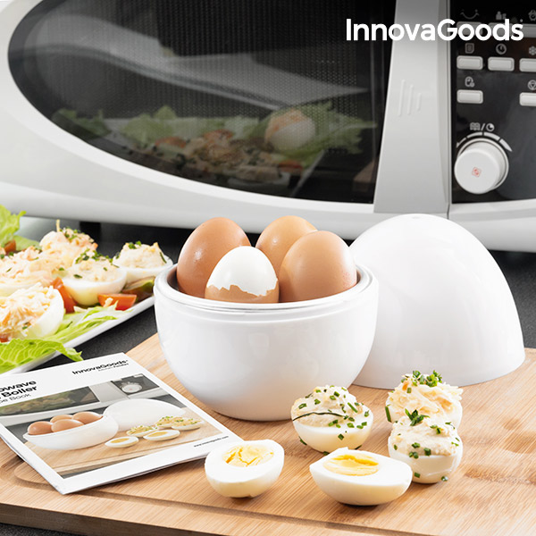 InnovaGoods Boilegg Microwave Egg Boiler with Recipe Booklet - innovagoods