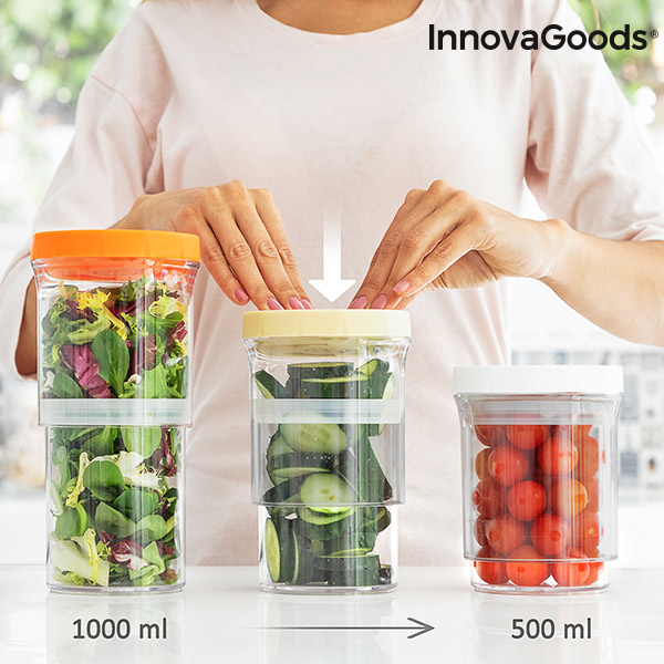 InnovaGoods Size-Adjustable Containers (Set of 3) - innovagoods