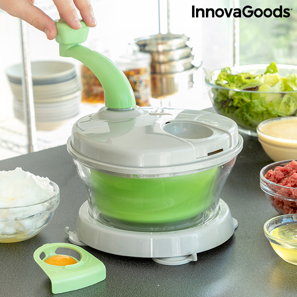 4-in-1 Manual Spinner, Chopper and Mixer with Accessories and Recipes Chopix InnovaGoods - 4