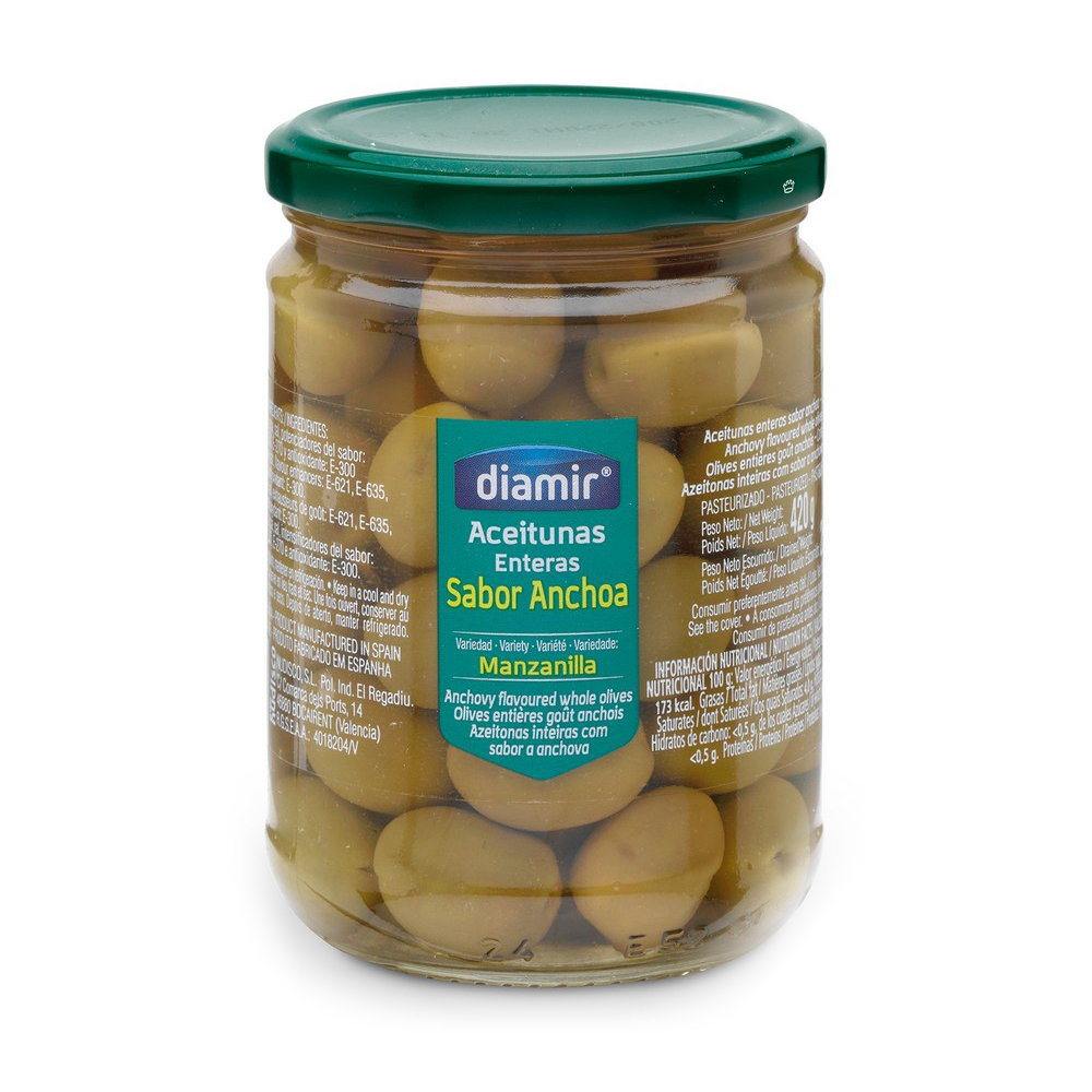 Olives Diamir Manzanilla Anchovies (480 ml) - olives
