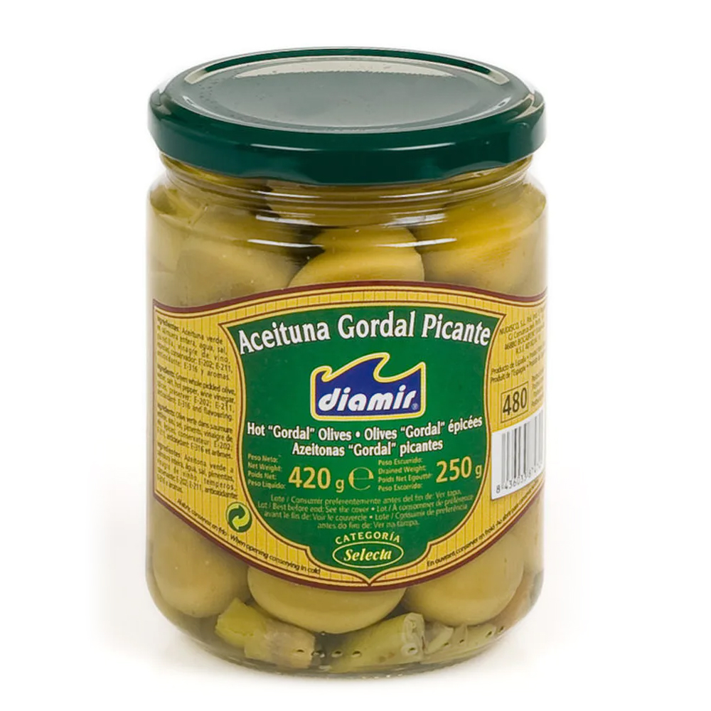 Olives Diamir Gordal Spicy (480 ml) - olives