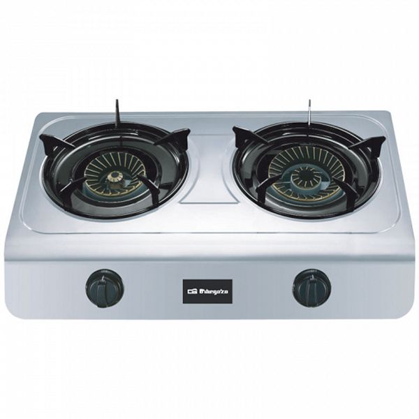 gas stove Orbegozo FO2700 Stainless steel (2 Stoves) Black - gas
