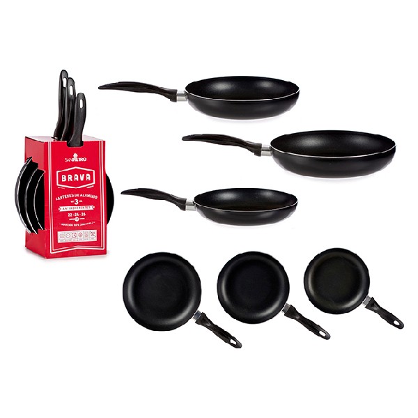 Set of pans Brava Black (3 Pieces) - set