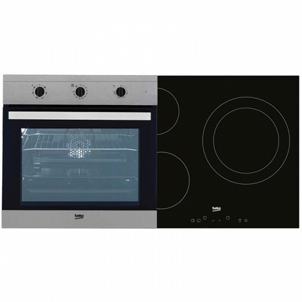 Combined Oven and Glass-Ceramic Hob BEKO BSE22120X 65 L TouchControl Inox - combined