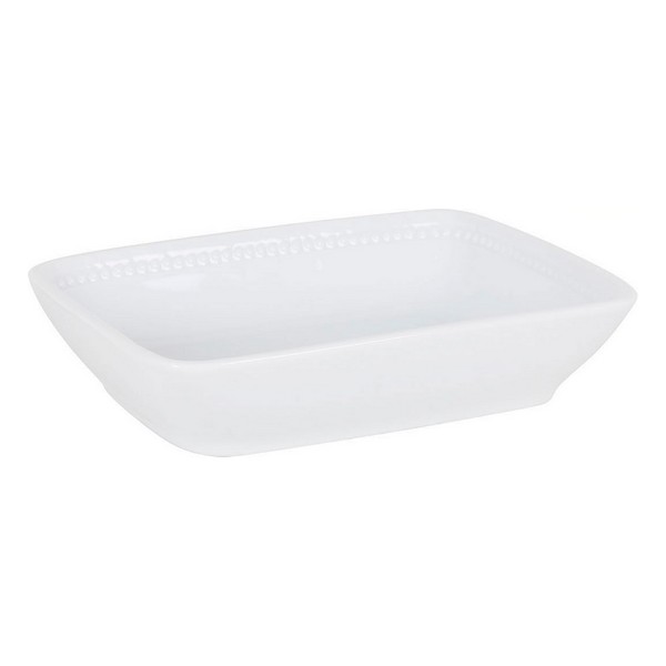 Bowl Collet Rectangular Porcelain White (16,5 x 12,5 x 3 cm) (24 cc) - bowl