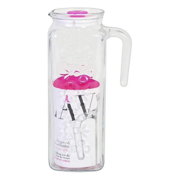 Transparent Glass Jug LAV Bloom (1200 ml) - transparent