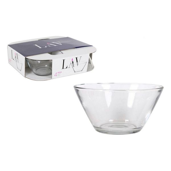 Set of bowls LAV VEGA Crystal Circular 345 cc (4 Pieces) - set