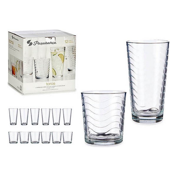 Set of glasses Transparent Glass (12 Pieces) - set