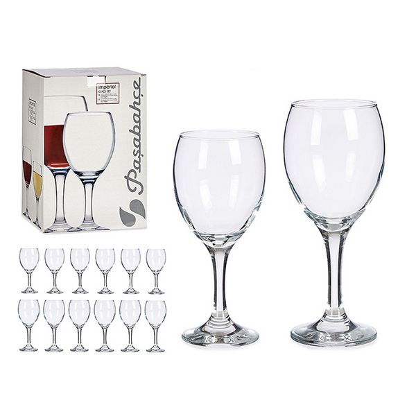 Set of cups Transparent Glass (12 pcs) - set