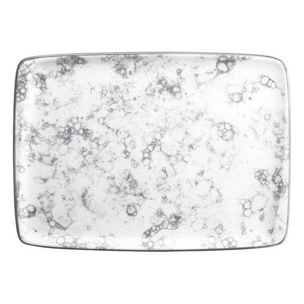 Tray Moove 2 Rectangular Porcelain White/Black (23 x 16 cm) - tray