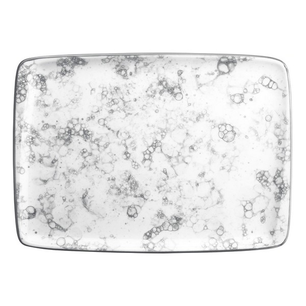 Tray Moove Porcelain Rectangular White/Black (35,7 x 25,6 x 2,2 cm) - tray