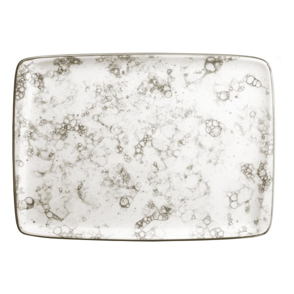 Tray Moove Rectangular Porcelain White/Brown (35,7 x 25,6 x 2,2 cm) - tray