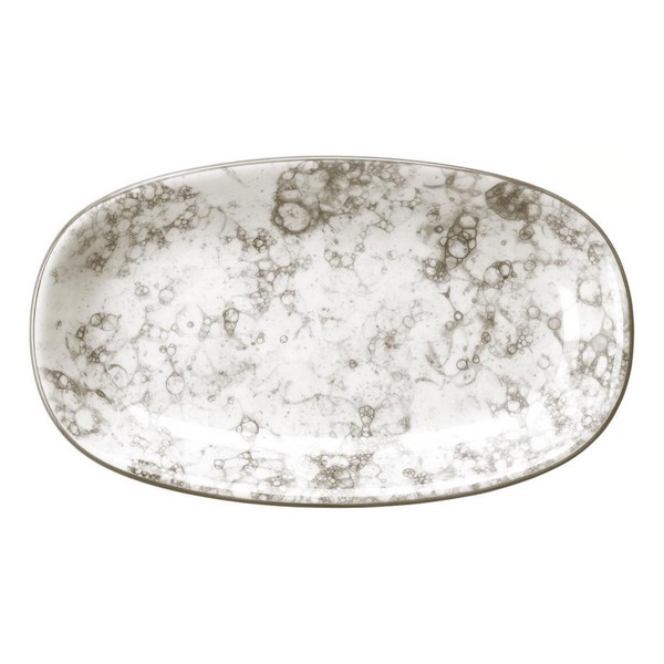 Serving Platter Gourmet Oval Porcelain White/Brown (34 x 19,5 cm) - serving