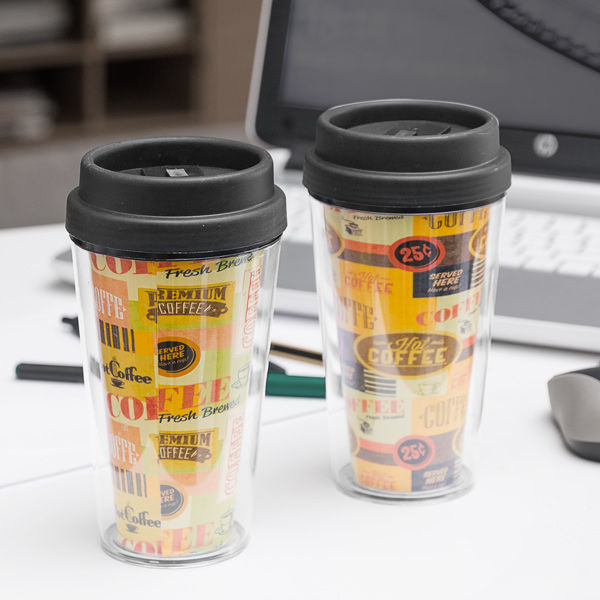 Coffee Cup with Lid and Double Wall - coffee