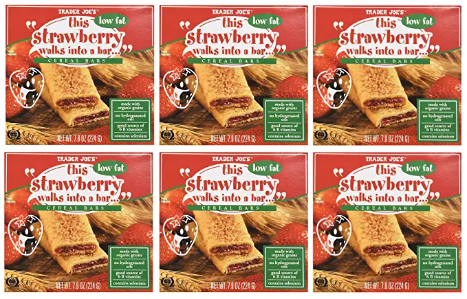 Trader Joe's Strawberry Low Fat Cereal Bars, 6 Count Box (1.3 oz/bar), (Pack of 6) - 000050467600