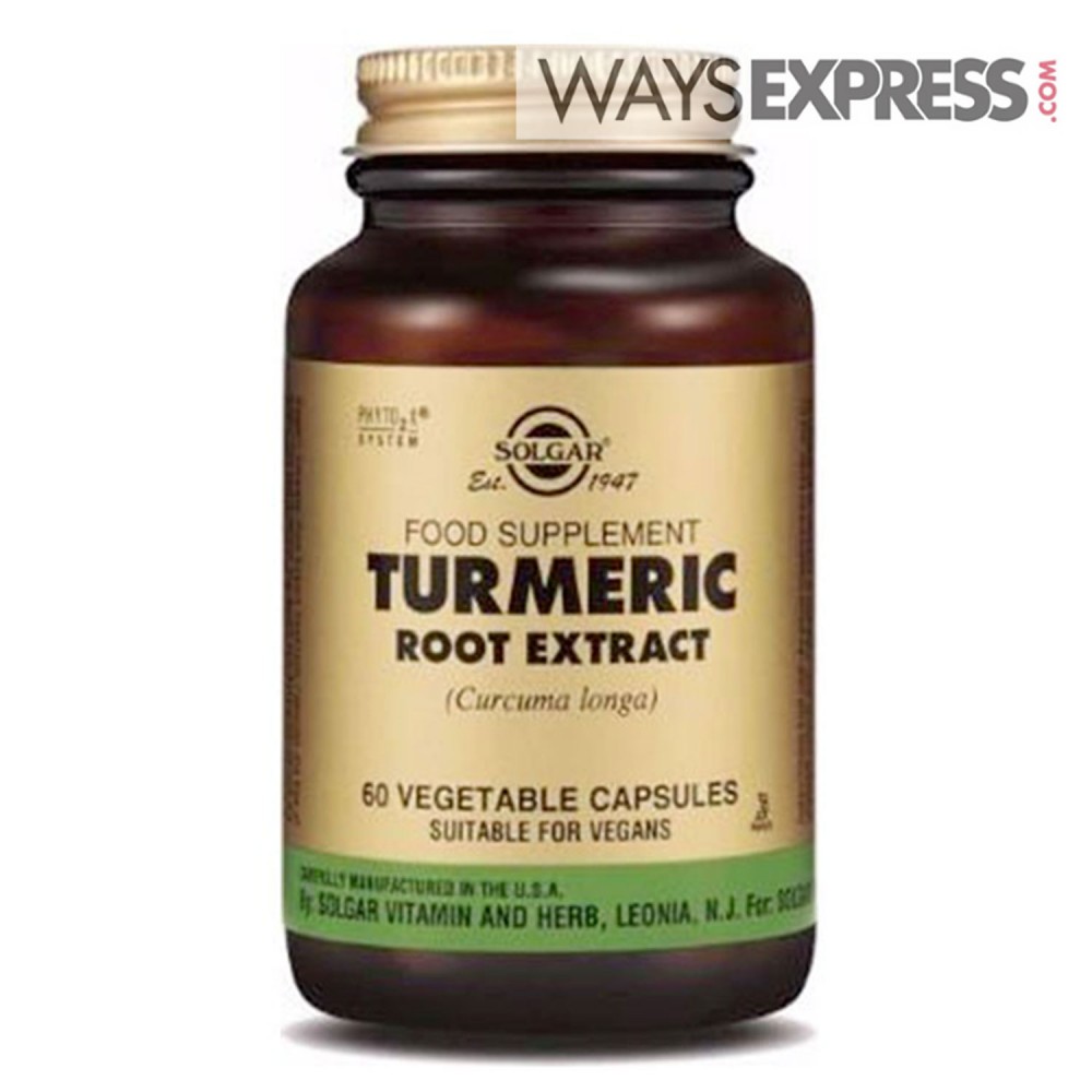 SOLGAR TURMERIC ROOT EXTRACT 60 CAPSULES - 0033984041615