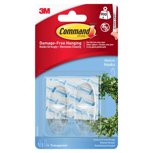 Command Clear Medium Hook 2 Pack - 0051141347042