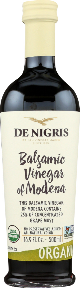 DE NIGRIS: Organic Balsamic Vinegar 25%, 16.9 oz - 0008295660770